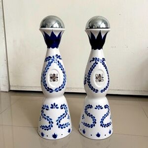 Bundle of 2 Clase Azul Reposado Empty Tequila Bottle 750ml Hand Painted